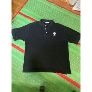 Pittsburgh Steelers Polo Shirt Men's Large Black 100% Cotton Cutter & Buck